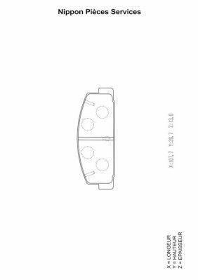 M361A02 NPS Комплект тормозных колодок, дисковый тормоз