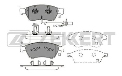 BS2928 ZEKKERT Комплект тормозных колодок, дисковый тормоз