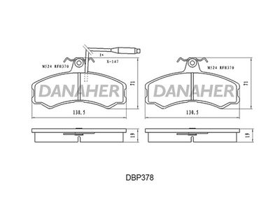 DBP378 DANAHER Комплект тормозных колодок, дисковый тормоз