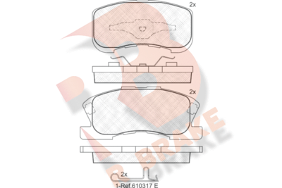 RB1342 R BRAKE Комплект тормозных колодок, дисковый тормоз