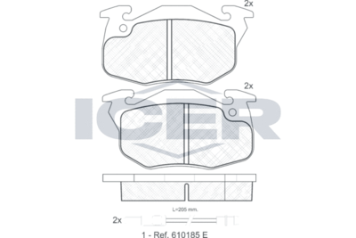 180633 ICER Комплект тормозных колодок, дисковый тормоз