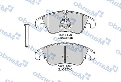 MBF015380 MANDO Комплект тормозных колодок, дисковый тормоз