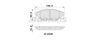 AA0457 BRAXIS Комплект тормозных колодок, дисковый тормоз