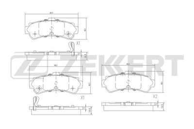 BS1498 ZEKKERT Комплект тормозных колодок, дисковый тормоз