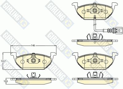 6121082 GIRLING Комплект тормозных колодок, дисковый тормоз