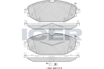 182213 ICER Комплект тормозных колодок, дисковый тормоз