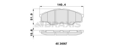 AA0436 BRAXIS Комплект тормозных колодок, дисковый тормоз