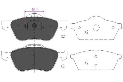 KBP6560 KAVO PARTS Комплект тормозных колодок, дисковый тормоз