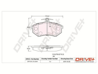 DP1010100941 Dr!ve+ Комплект тормозных колодок, дисковый тормоз