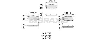 AB0479 BRAXIS Комплект тормозных колодок, дисковый тормоз