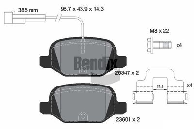 BPD1443 BENDIX Braking Комплект тормозных колодок, дисковый тормоз