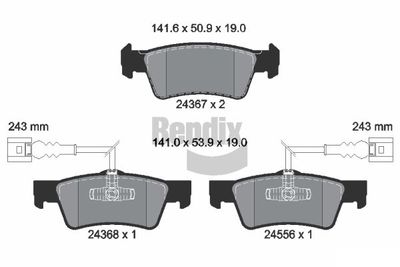 BPD2139 BENDIX Braking Комплект тормозных колодок, дисковый тормоз