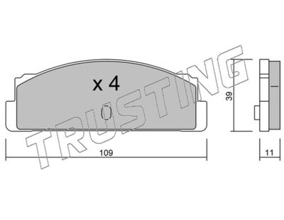0880 TRUSTING Комплект тормозных колодок, дисковый тормоз