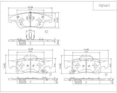 FBP4411 FI.BA Комплект тормозных колодок, дисковый тормоз