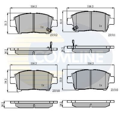 CBP31155 COMLINE Комплект тормозных колодок, дисковый тормоз