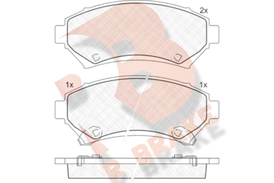 RB1182 R BRAKE Комплект тормозных колодок, дисковый тормоз