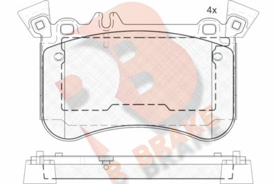 RB2042203 R BRAKE Комплект тормозных колодок, дисковый тормоз