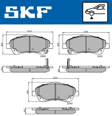 VKBP80241A SKF Комплект тормозных колодок, дисковый тормоз