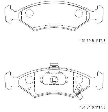 KD4707 ASIMCO Комплект тормозных колодок, дисковый тормоз