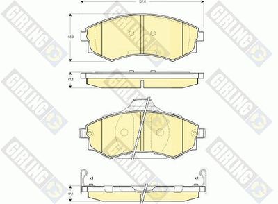 6132839 GIRLING Комплект тормозных колодок, дисковый тормоз