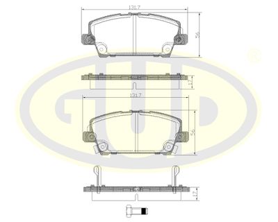 GBP120502 G.U.D. Комплект тормозных колодок, дисковый тормоз