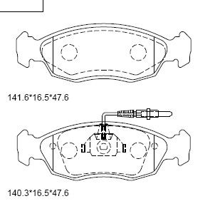 KD7578 ASIMCO Комплект тормозных колодок, дисковый тормоз