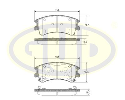 GBP097002 G.U.D. Комплект тормозных колодок, дисковый тормоз