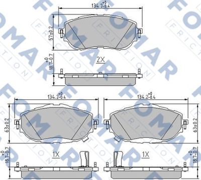 FO261981 FOMAR Friction Комплект тормозных колодок, дисковый тормоз