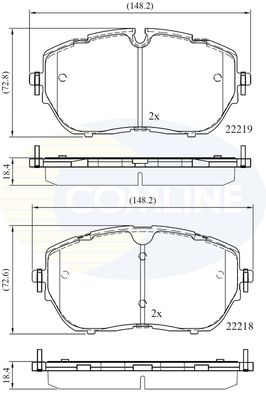 CBP02260 COMLINE Комплект тормозных колодок, дисковый тормоз