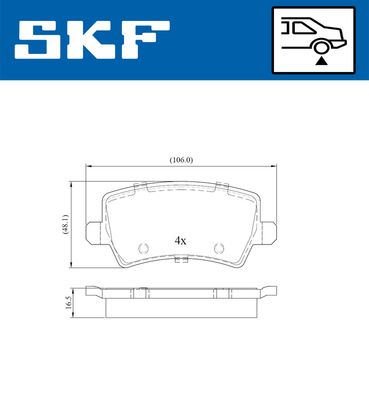 VKBP90027 SKF Комплект тормозных колодок, дисковый тормоз