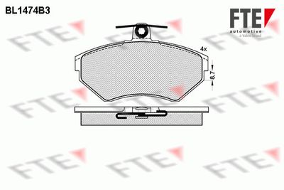 BL1474B3 FTE Комплект тормозных колодок, дисковый тормоз