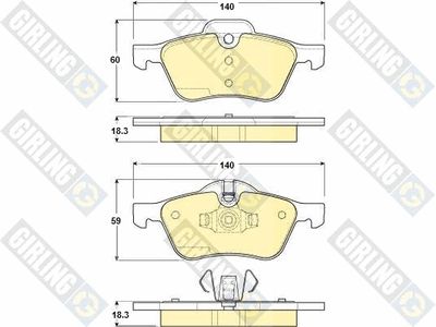 6114762 GIRLING Комплект тормозных колодок, дисковый тормоз