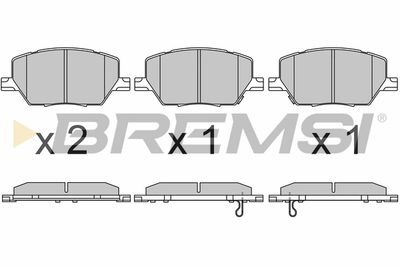 BP3657 BREMSI Комплект тормозных колодок, дисковый тормоз