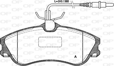 BPA063404 OPEN PARTS Комплект тормозных колодок, дисковый тормоз