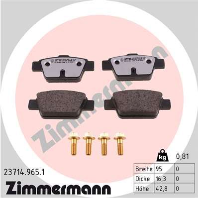 237149651 ZIMMERMANN Комплект тормозных колодок, дисковый тормоз