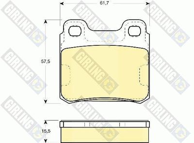 6109522 GIRLING Комплект тормозных колодок, дисковый тормоз
