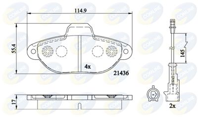 CBP22200 COMLINE Комплект тормозных колодок, дисковый тормоз