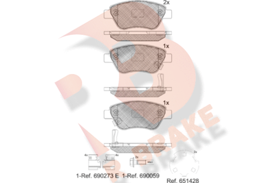 RB1810203 R BRAKE Комплект тормозных колодок, дисковый тормоз