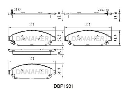 DBP1931 DANAHER Комплект тормозных колодок, дисковый тормоз