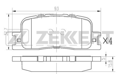 BS2705 ZEKKERT Комплект тормозных колодок, дисковый тормоз