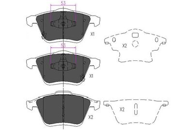 KBP4553 KAVO PARTS Комплект тормозных колодок, дисковый тормоз