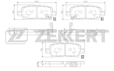 BS1367 ZEKKERT Комплект тормозных колодок, дисковый тормоз