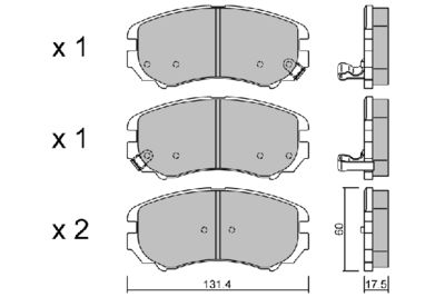 BPHY1001 AISIN Комплект тормозных колодок, дисковый тормоз