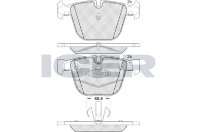 181896 ICER Комплект тормозных колодок, дисковый тормоз