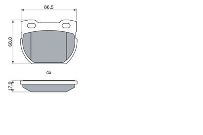 0986424606 BOSCH Комплект тормозных колодок, дисковый тормоз