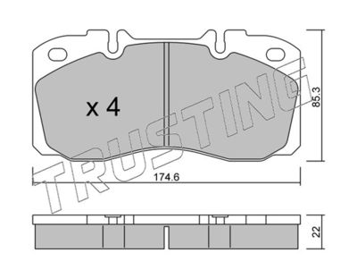 2770 TRUSTING Комплект тормозных колодок, дисковый тормоз