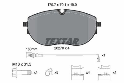 2627001 TEXTAR Комплект тормозных колодок, дисковый тормоз