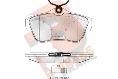 RB1823 R BRAKE Комплект тормозных колодок, дисковый тормоз