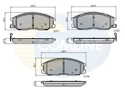 CBP3902 COMLINE Комплект тормозных колодок, дисковый тормоз