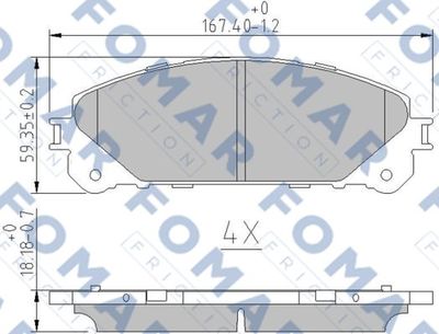 FO862883 FOMAR Friction Комплект тормозных колодок, дисковый тормоз